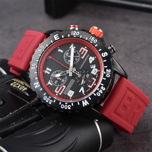 

luxury men's watch quartz endurance pro avenger chronograph 44mm watches multiple colors rubber men watches glass wristwatch, Slivery;brown
