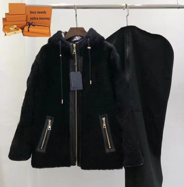 

winter fur coats designer womens fashion lambswool coat stylish thick windproof jacket classic letter jackets woman warm outerwear9089607, Black