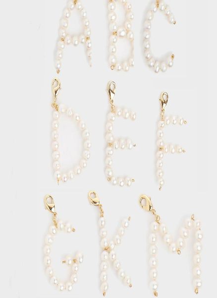 

natural freshwater pearl pearly initial jewelry name diy custom 26 az english alphabet letter pendant for jewelry making bedels5213435, Bronze;silver