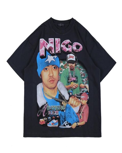 

two sides print rappers fashion design t shirt tee spring summer skateboard men women high streetwear oversize casual tshirt2691915649690, White;black