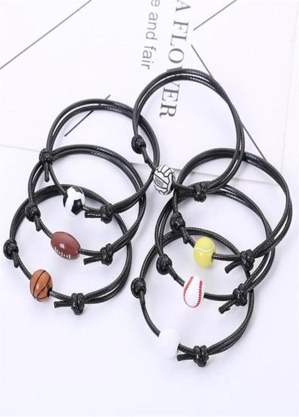 

charm bracelets basketball football bracelet simple sports ball bead rugby soccer volleyball baseball tennis golf for men291q246992268008, Golden;silver