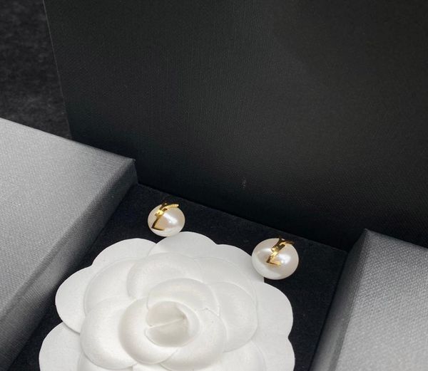 

pearl earing designer jewelry luxurys stud earrings for women 925 silver boucle studs letters hoops love earings wedding gifts box3769669, Golden;silver