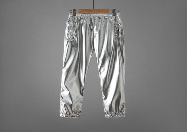 

men039s pants mxxl elastic waist men skinny leather motorcycle hip hop rock punk slim fit pu trousers stage clothes with pocke6376905, Black