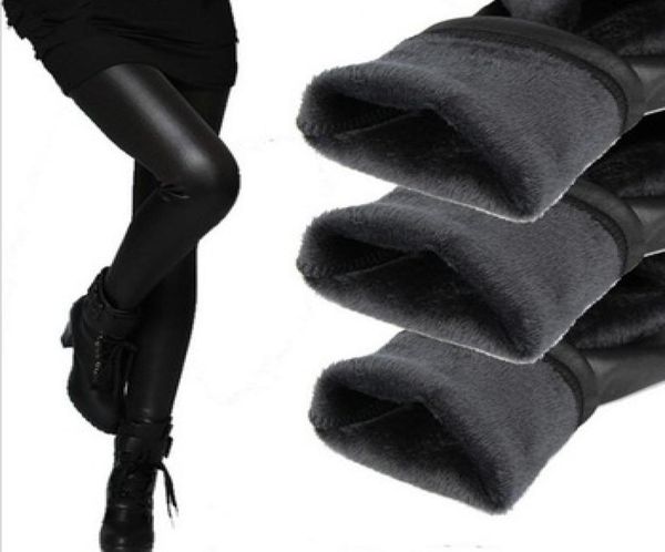 

whole womens leggins 2016 autumn winter legging thickening velvet black leather leggings skinny pants warm for women legins4356511
