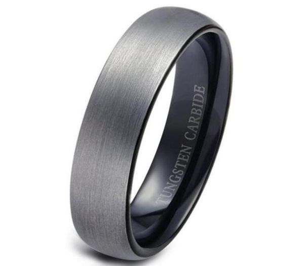 

tungsten rings for men wedding engagement band brushed black 6mm271s2401786, Silver