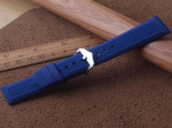 

blue silicone rubber watchbands watch band straps 18mm 20mm 22mm 24mm 26mm 28mm for sport watches driving men bands549920804, Black;brown