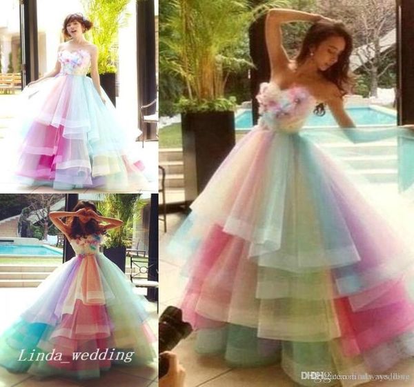 

2019 rainbow multi colors prom dress ball gown sweetheart long tulle colorful special occasion dress formal party dre1197147, Black
