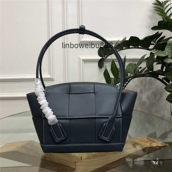 

aa designer luxury arco bag in intrecciato french calfskin leather black tote handbag kf a quality size cm wvr8