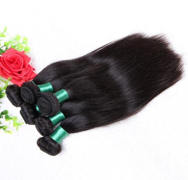 

1kg factory brazilian straight virgin hair peruvian cambodian mongolian malaysian raw virgin indian human hair weft bundles 7992874818781, Black
