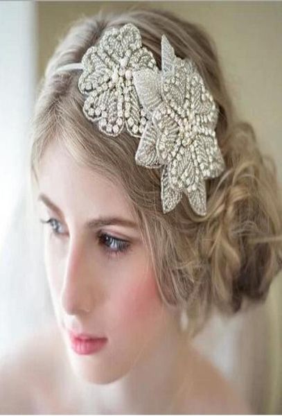 

white bridal hair clasp flowers beading wedding dress hair accessories for women wedding hair clips wedding hair pieces8873711, Silver
