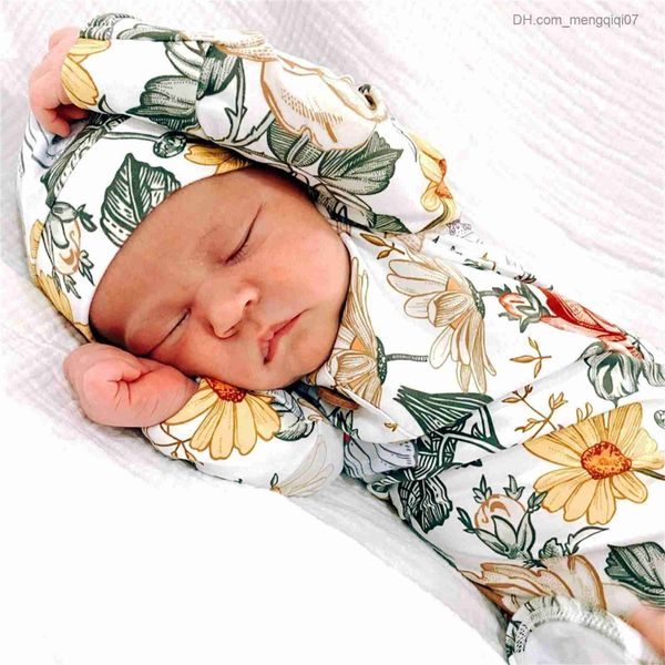 

pajamas baby sleeping bag set knot sleeping dress sleeping bag baby flower long sleeve swallow packaging+hat set z230811, Blue;red
