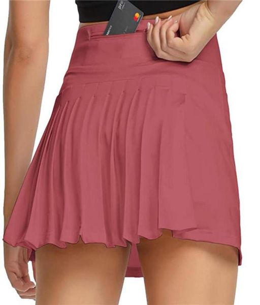 

skirts women039s shorts sport mid waist pleated tennis golf skirt back pocket zipper clothes mini female summer 20218885462, Black