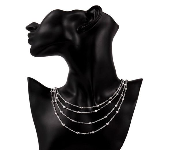

new arrival four layers of light beads sterling silver plated jewelry necklace for women wn751nice 925 silver pendant necklaces w7246286