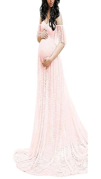 

european and american womens clothing lace maternity trailing short sleeve long dress pography flying sleeves dress 8919 plus 7920039, Black;gray