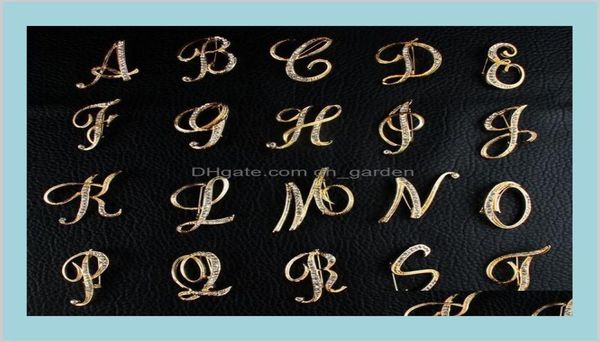 

fashion 26 english letter pins sparkling crystal silver plated alphabet uv3ex brooches x7ge18531808, Gray