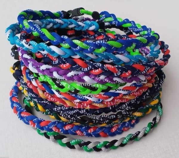 

outdoor athletic titanium sport accessories original men kids boys titanium braided 3 ropes tornado necklaces for sports football 5787129