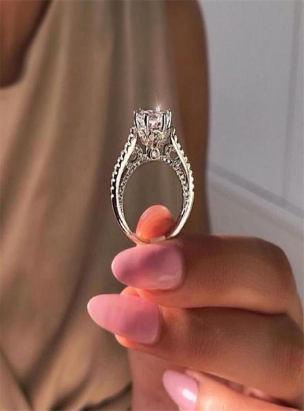 

choucong brand luxury jewelry simple fashion jewelry real 925 sterling silver round cut white z cz diamond party gemstones wom8375409, Slivery;golden