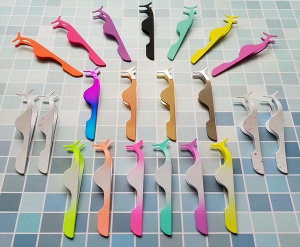 

stainless steel eyelash applicators curler custom private label false lash tweezers1546863