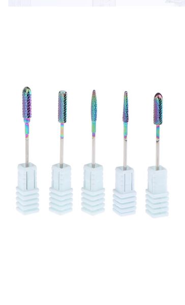 

5pcsset alloy small barrel head nail drill bit set nail tips grinding head8403848