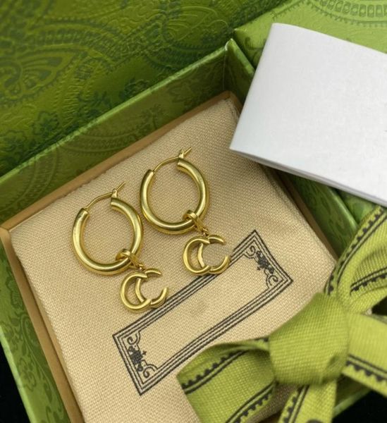 

luxury brand earrings designer double letter g stud earrings women039s wedding party jewelry9493548, Golden;silver