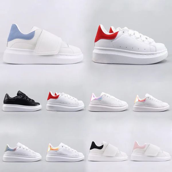 

kids fashion shoes white red black dream blue single strap outsized sneaker rubber sole amcqs soft calfskin leather lace-up trainers patchou, Black;red