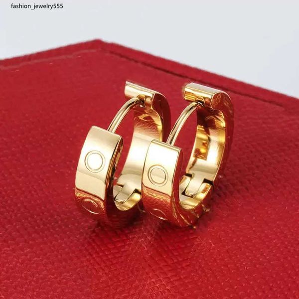 

silver hoop earrings round gold earrings titanium steel 18k rose earrings gold heart shaped earrings women's simple fashion diamond ear, Golden;silver