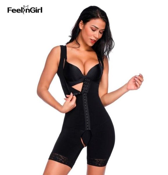 

feelingirl waist trainer full body shaper modeling belt slimming girdle underwear fajas colombianas butt lifter shapewear y2007063227541, Black;white