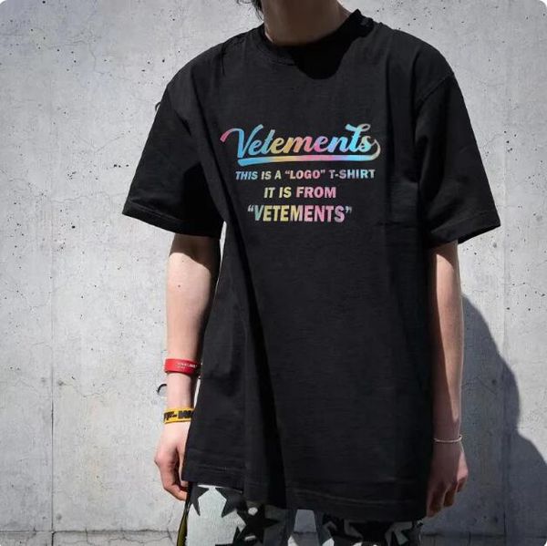 

23ss graphic t shirts men oversized women clothes streetwear summer high street reflective printed, Black;brown