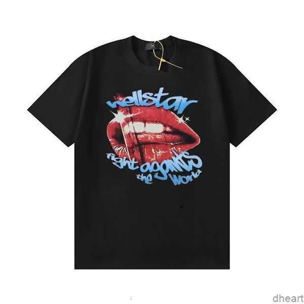 

designer fashion clothing tees tshirts hellstar 2023 summer new hand painted graffiti 1996 number 123 men's and women's short slee, White;black