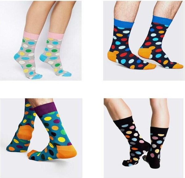 

24pcs12pairs happy socks fashion men039s polka dot casual cotton color2590278, Black