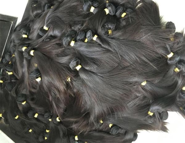 

whle unprocessed human hair 12a raw indian hair bundles0128110409, Black