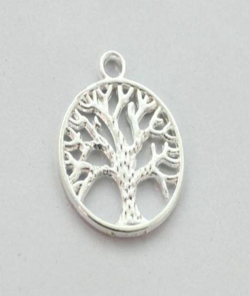 

100pcs silver plated life of tree round charm pendents a12816sp36005851850911, Bronze;silver
