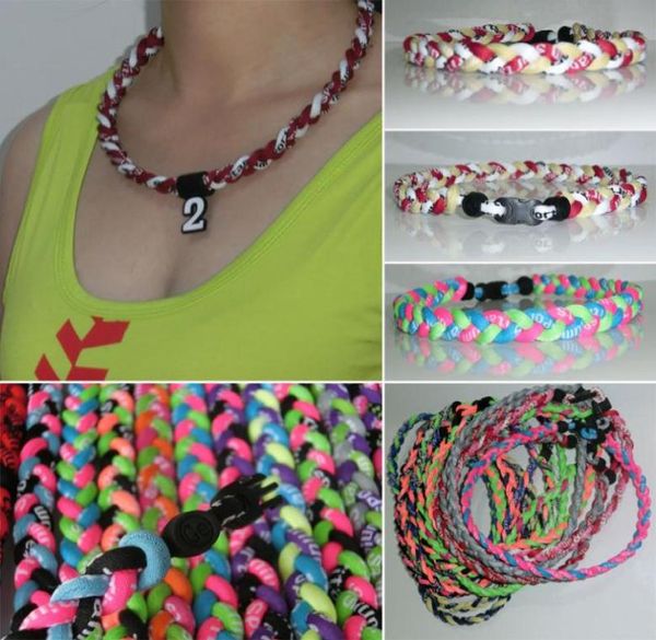 

titanium sport tornado choker baseball ionic necklace01237127778, Golden;silver