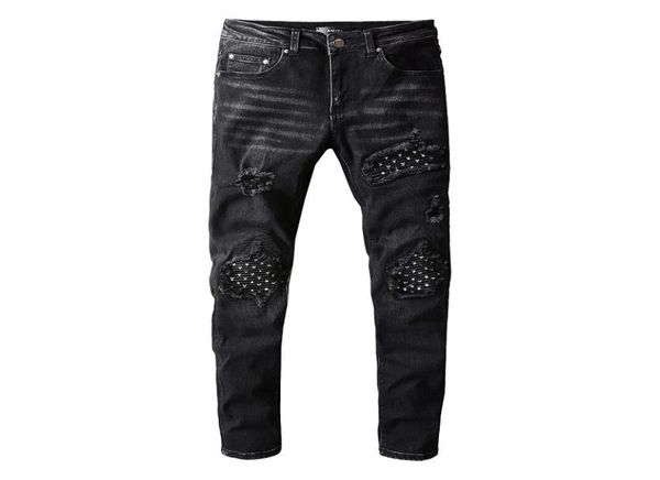 

20ss mens designer jeans distressed ripped biker slim fit motorcycle denim for men s fashion jean mans pants pour homm6518321, Blue