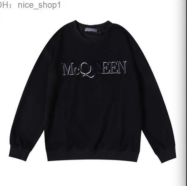 

designer men hoodie pullover fashion women mcqueen sweatshirts streetwear loose hoodies lovers clothing woman letter 1 a5a0, Black