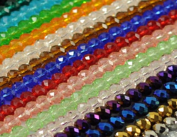 

new faceted mixed crystal rondelle loose charm glass spacer beads jewelry 21 colors 6mm 8mm5267115
