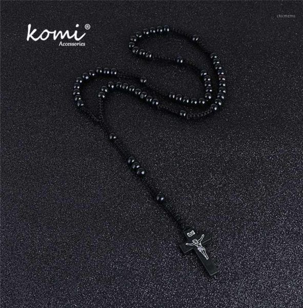

komi whole catholic orthodox 8mm wooden rosary beads brand necklaces religious jesus praying necklaces beads jewelry15865870, Silver