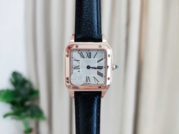

designer men santons watch quartz movement diamond wristwatches hffs luxury white dial date uhr montre prx luxe with box perfect gift, Slivery;golden