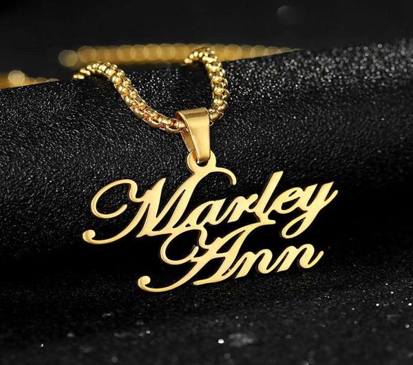 

custom name pendant necklace for women luxury designer letter pendants customize letters necklaces jewelry family friend couple lo7383035, Silver