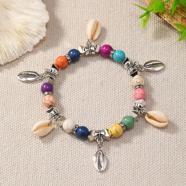 

Bohemian Style Coco Shell Charm Bracelet Colorful Turquoise Beads Jewelry for Gift