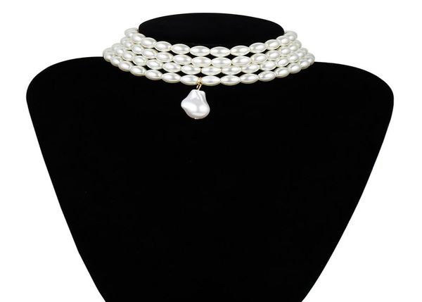 

pendant necklaces bohemian highend atmosphere bead multilayer elegant clavicle chain simple fashion personality creative pearl ne1552715, Silver