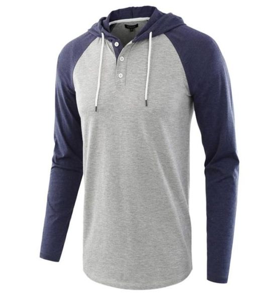 

men039s tshirts mens t shirts hooded stitching sleeves long sleeve tshirt fashion washed tee retro loose casual4291543, White;black