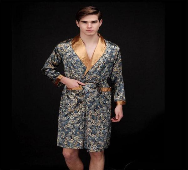 

wholenew fashion casual autumn mid and long sleepwear full sleeve bathrobes luxury elegant men bathrobes5421296, Black;brown
