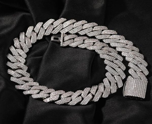 

mens gold cuban link chain necklace iced out chains hip hop bling bling necklaces jewelry 20mm1215784, Silver