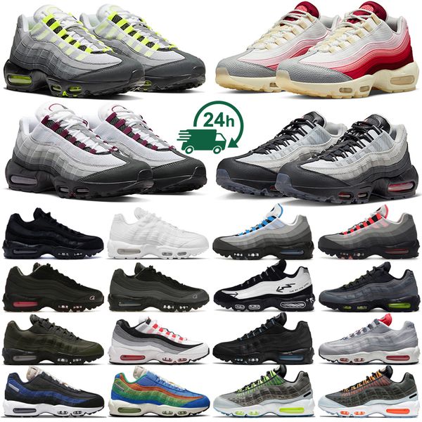

95 95s running shoes men women og neon triple black white dark beetroot fish scales crystal blue sketch pink beam solar red volt mens traine