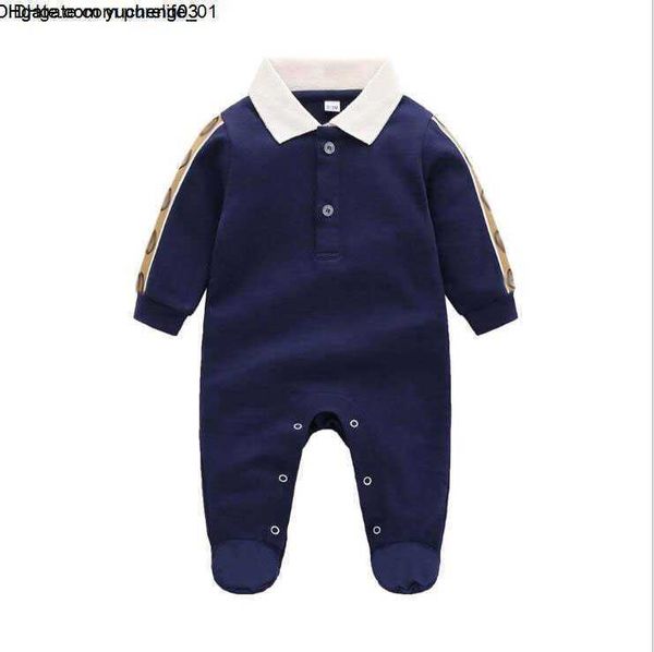 

boys girls baby rompers letters printing toddler long sleeve jumpsuits spring fall infant turn-down collar onesies kids cotton knitted rompe, Blue