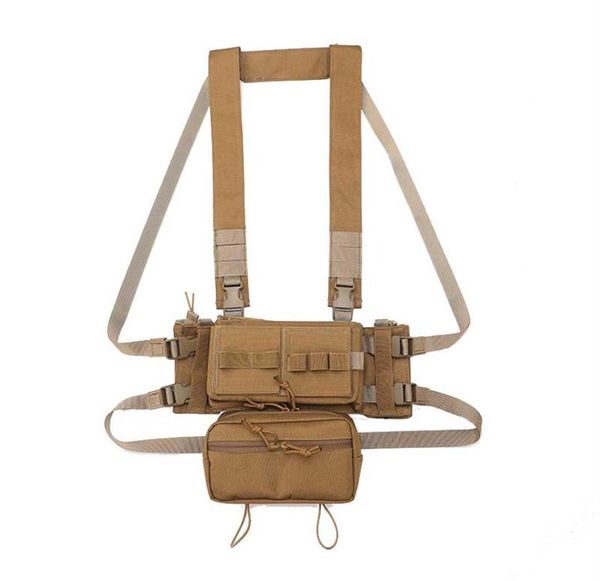 

3 tactical chest rig mini outdoor hunting molle duty vest combat carrier chest vest with magazine pouch276i9497728, Camo;black
