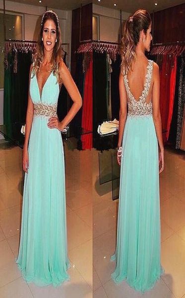 

backless prom dresses 2017 new chiffon a line sleeveless lace formal evening dresses party gown custom made plus size4135872, Black