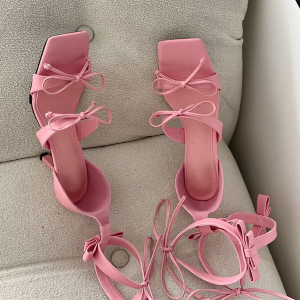 

sandals eilyken summer fashion women sandals butterfly-knot narrow band back strap thin heels gladiator casual beach ladies shoes 230809, Black