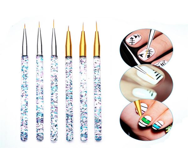 

791115mm nail art liner brush painting flower drawing french lines grid stripe acrylic uv gel pen diy manicure tools xbjk19127916868, Silver